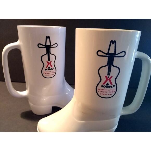 KOA Resort Plastic Boot Beer Mugs 2 Western Nashville Tennessee Vintage Plastic - Picture 6 of 11